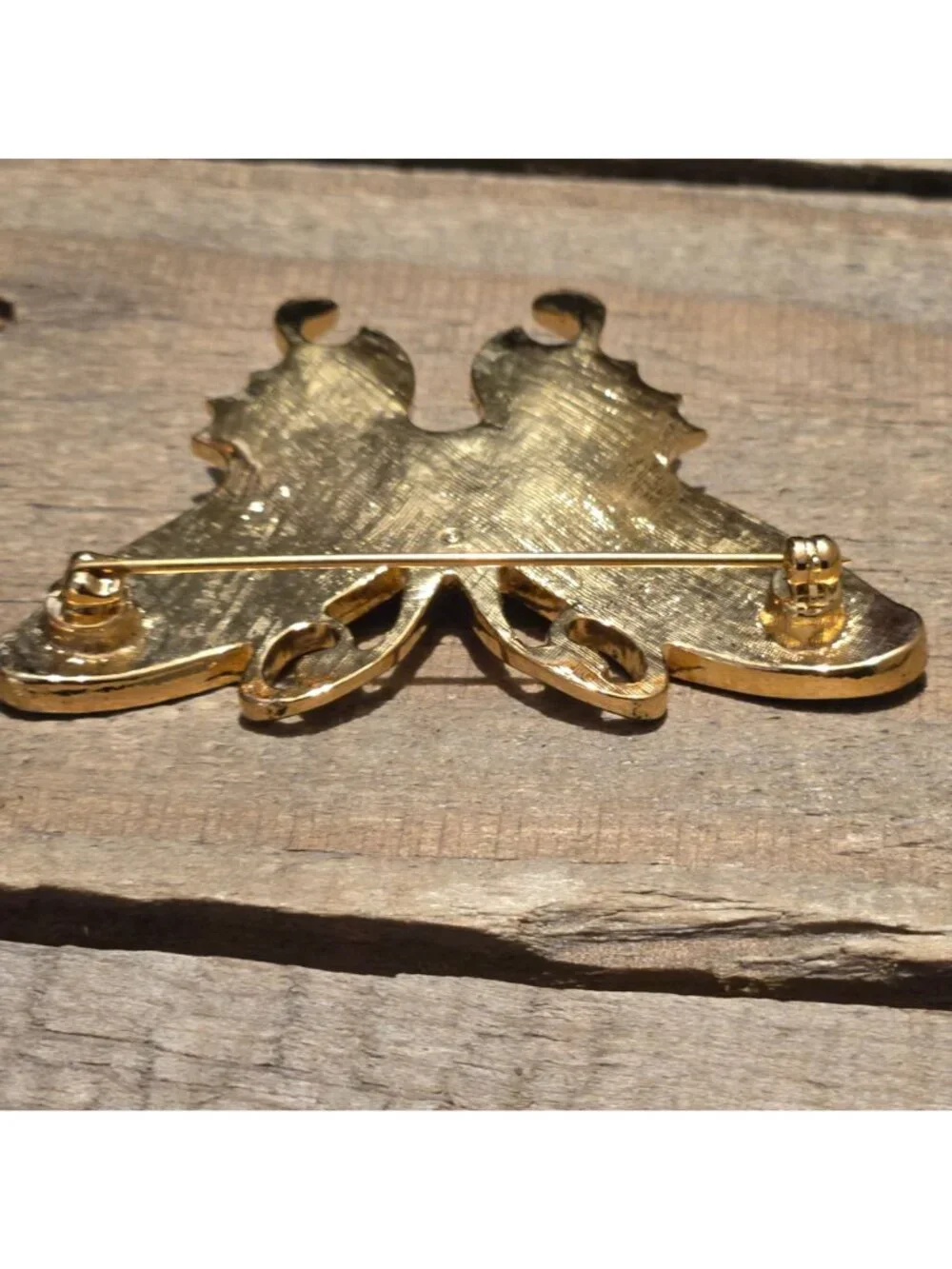 Vintage Avon butterfly Brooch Opalescent and Enamel Victorian Style Pin 1998
